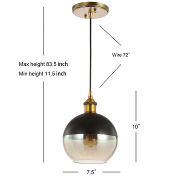 Nixon 7.5" Adjustable Drop Globe Metal/Glass LED Pendant - JONATHAN Y